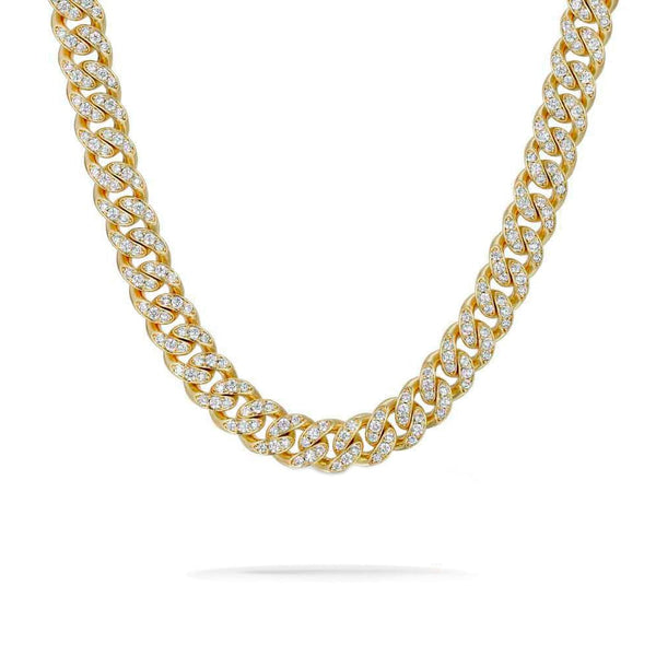10mm Iced Out Gold Cuban Link Chain