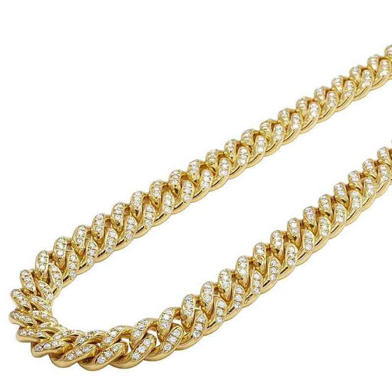 10mm Iced Out Gold Cuban Link Chain