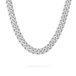 10mm Iced Out White Gold Cuban Link Chain