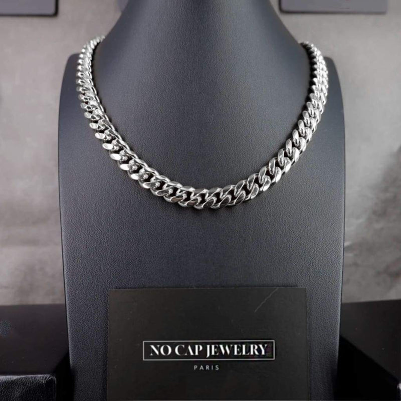 12mm Iced Out White Gold Clasp Cuban Link Chain