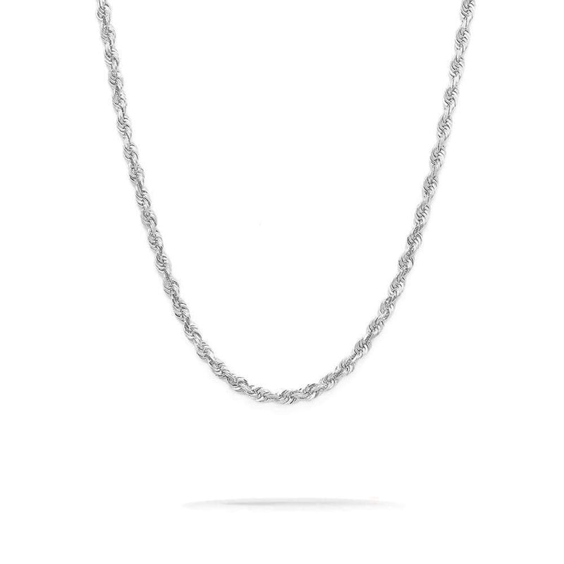 3mm White Gold Rope Chain