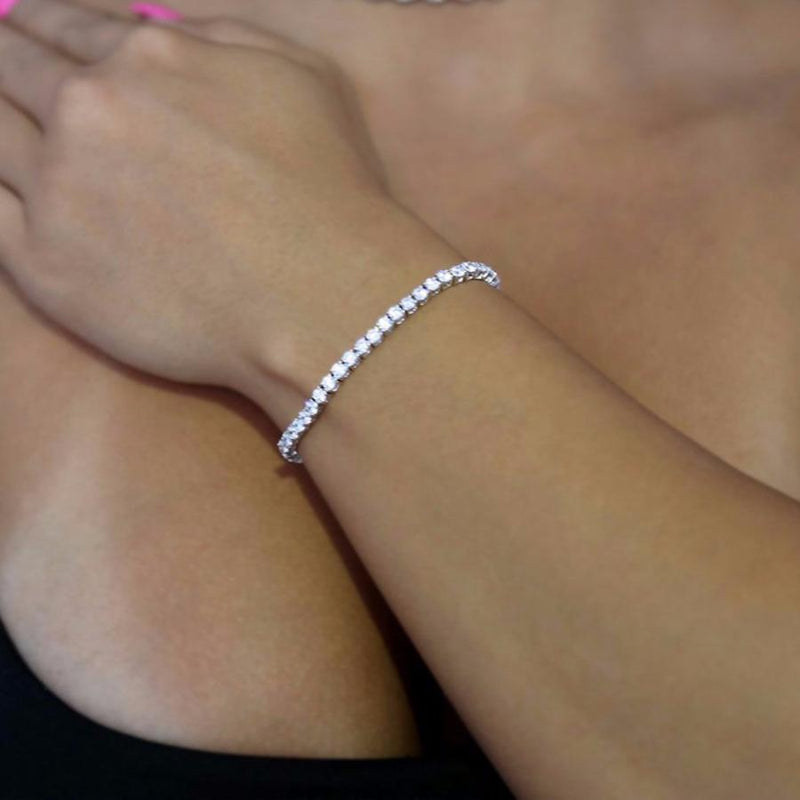 White Gold Tennis Bracelet 3mm