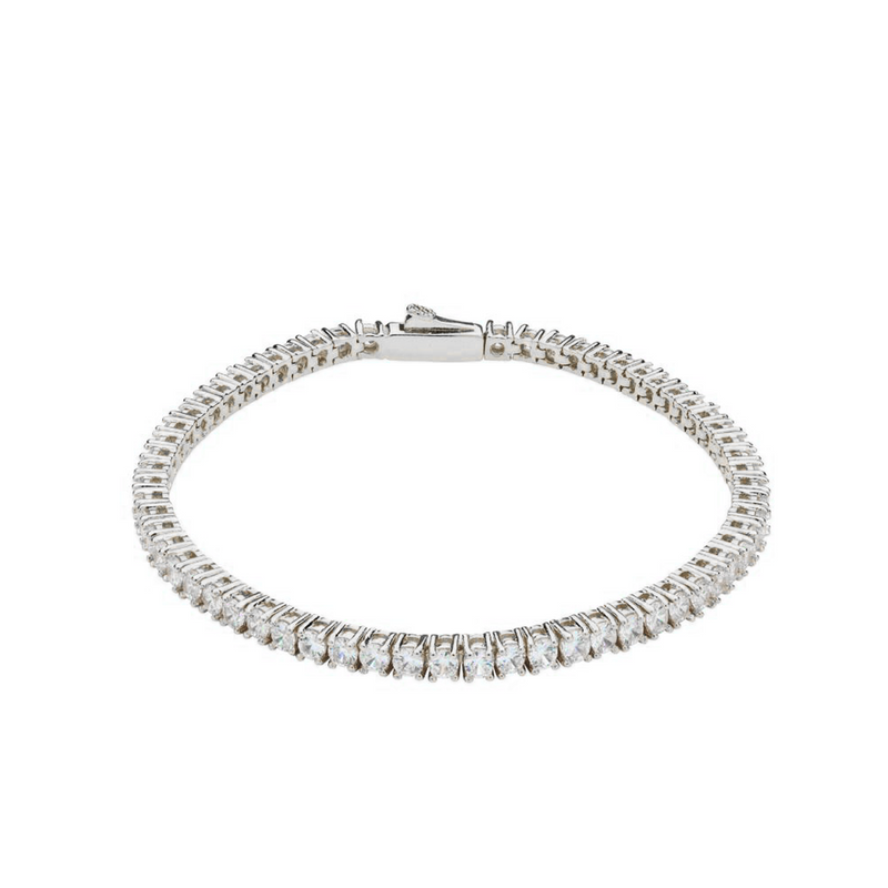 3mm White Gold Tennis Bracelet