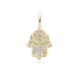 Gold Hand Pendant Iced Out