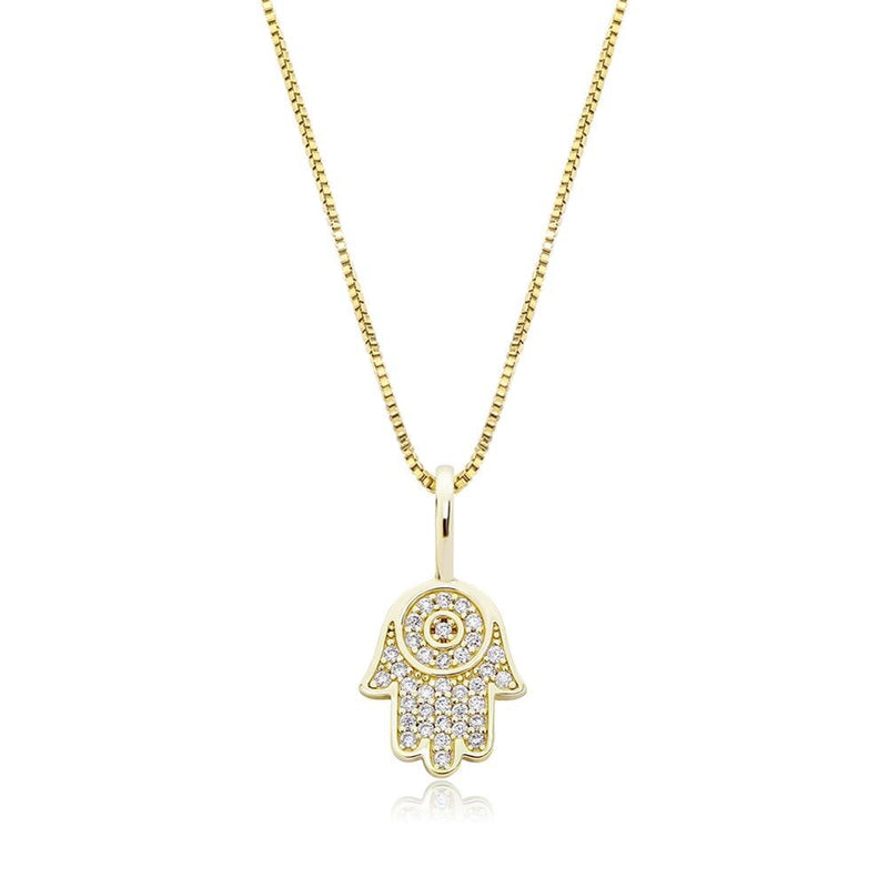 Gold Hand Pendant Iced Out